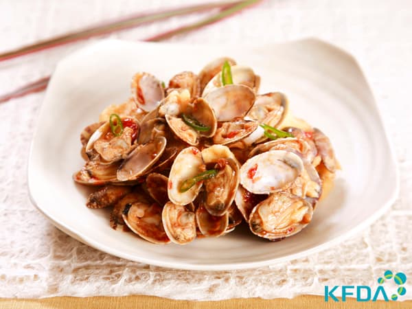 바지락수제비볶음 완성 사진