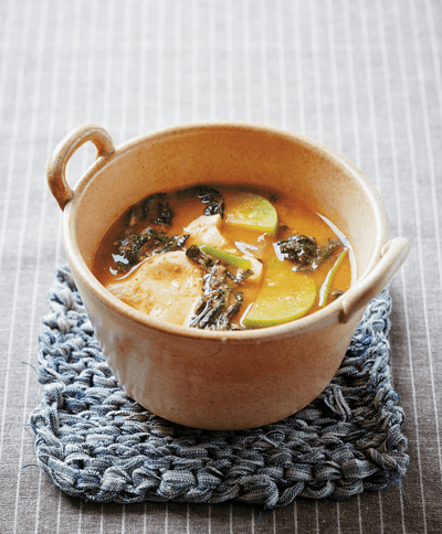 산나물된장찌개 완성 사진
