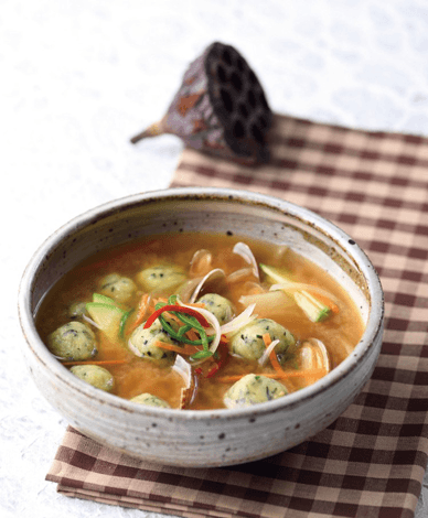 된장시금치옹심이 완성 사진
