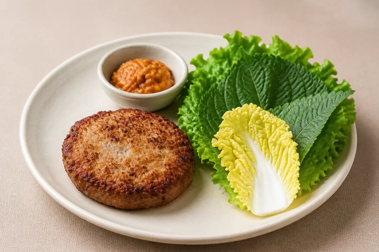 담양식떡갈비&야채쌈 완성 사진