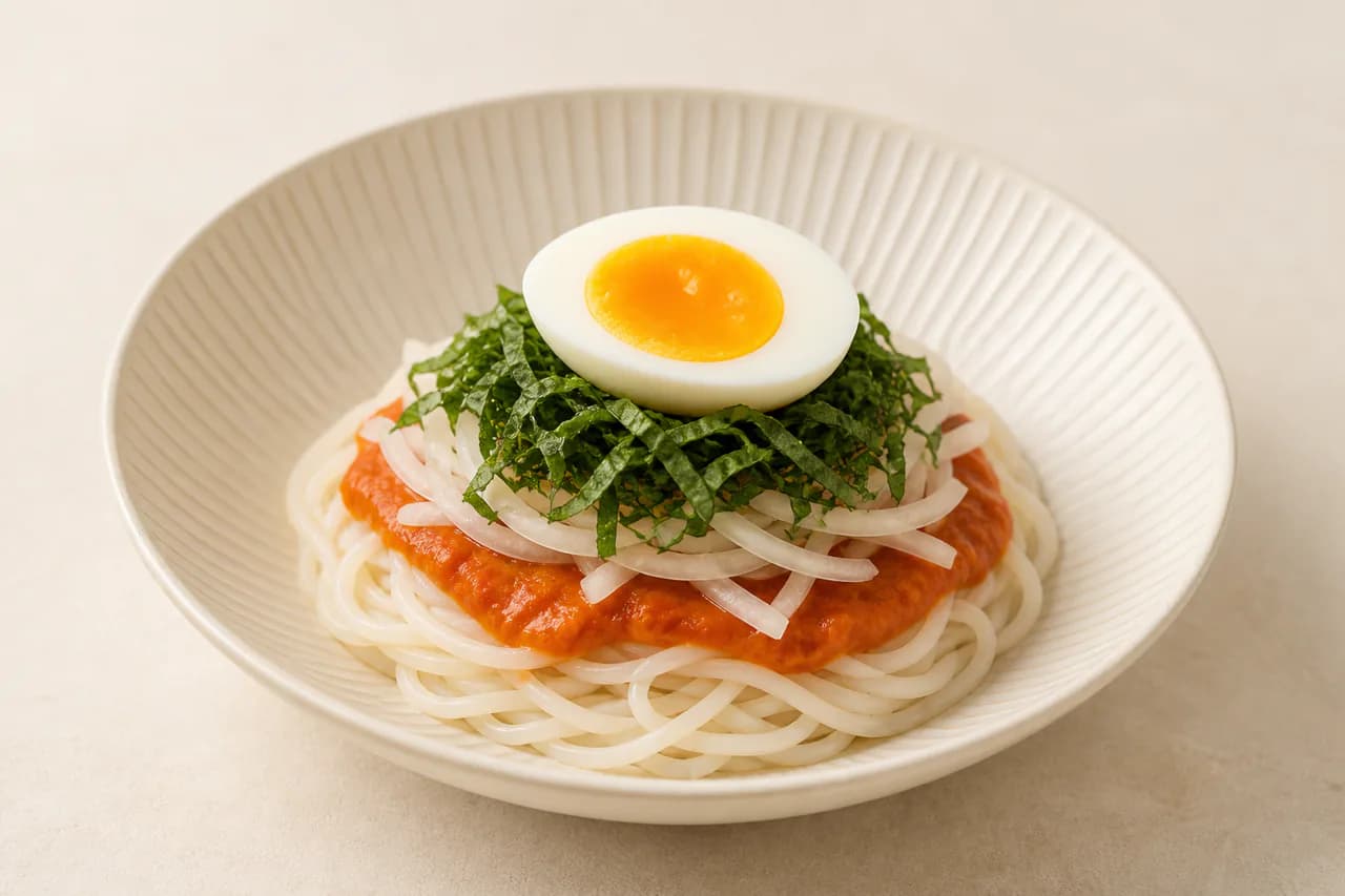 토마토 비빔국수 완성 사진