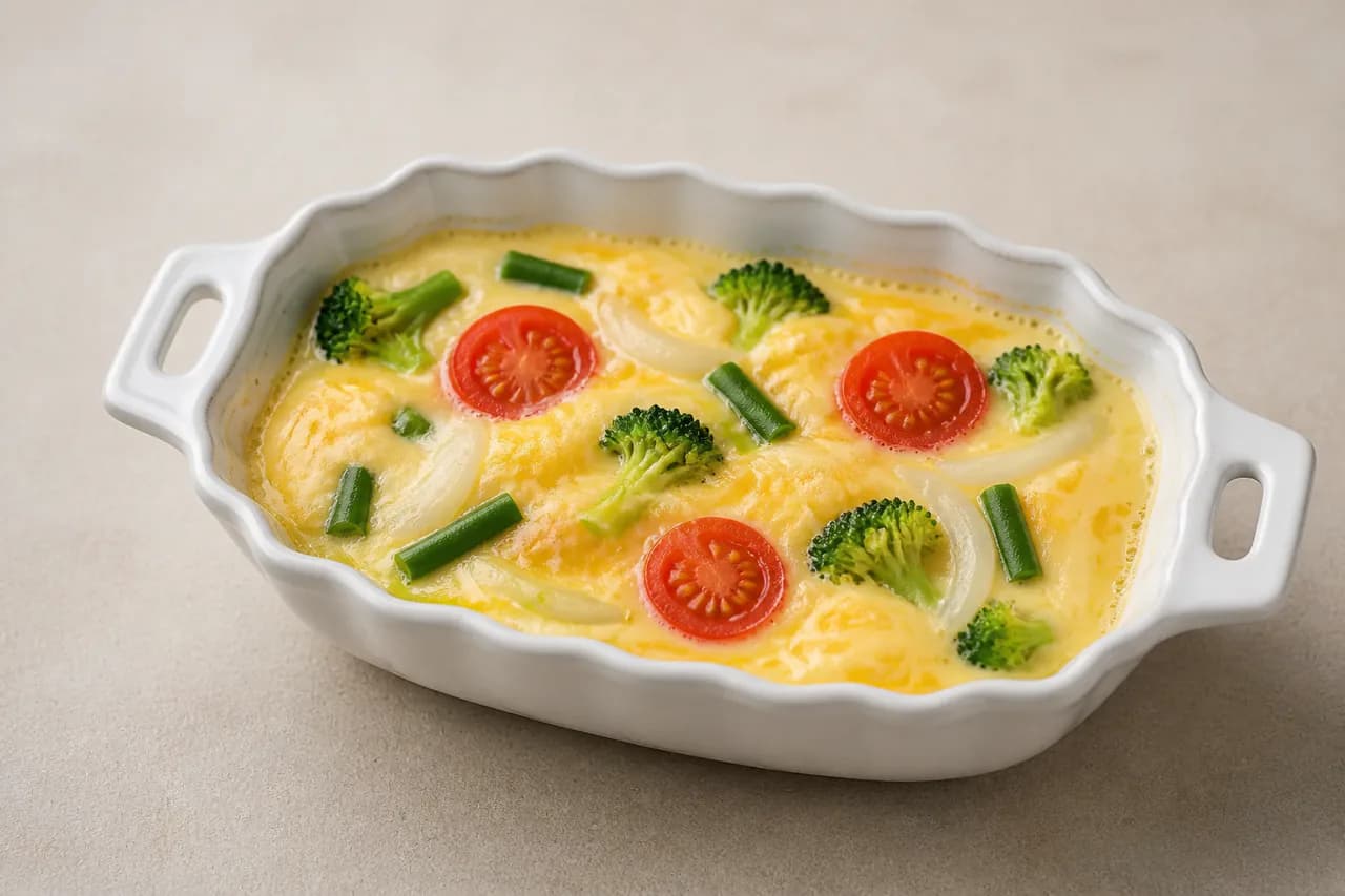 토마토 채소 계란찜 완성 사진