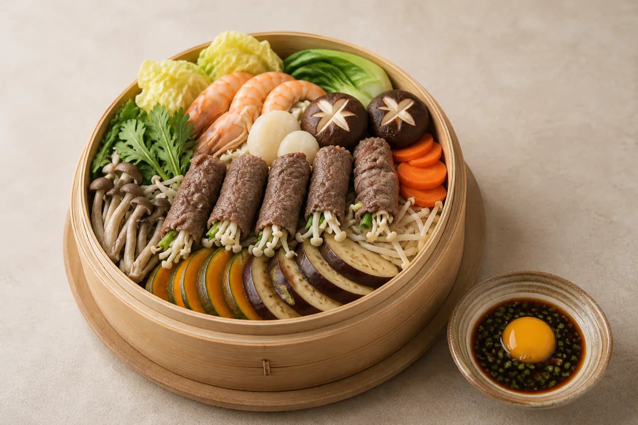Finished 소고기찜과 검은콩수제비