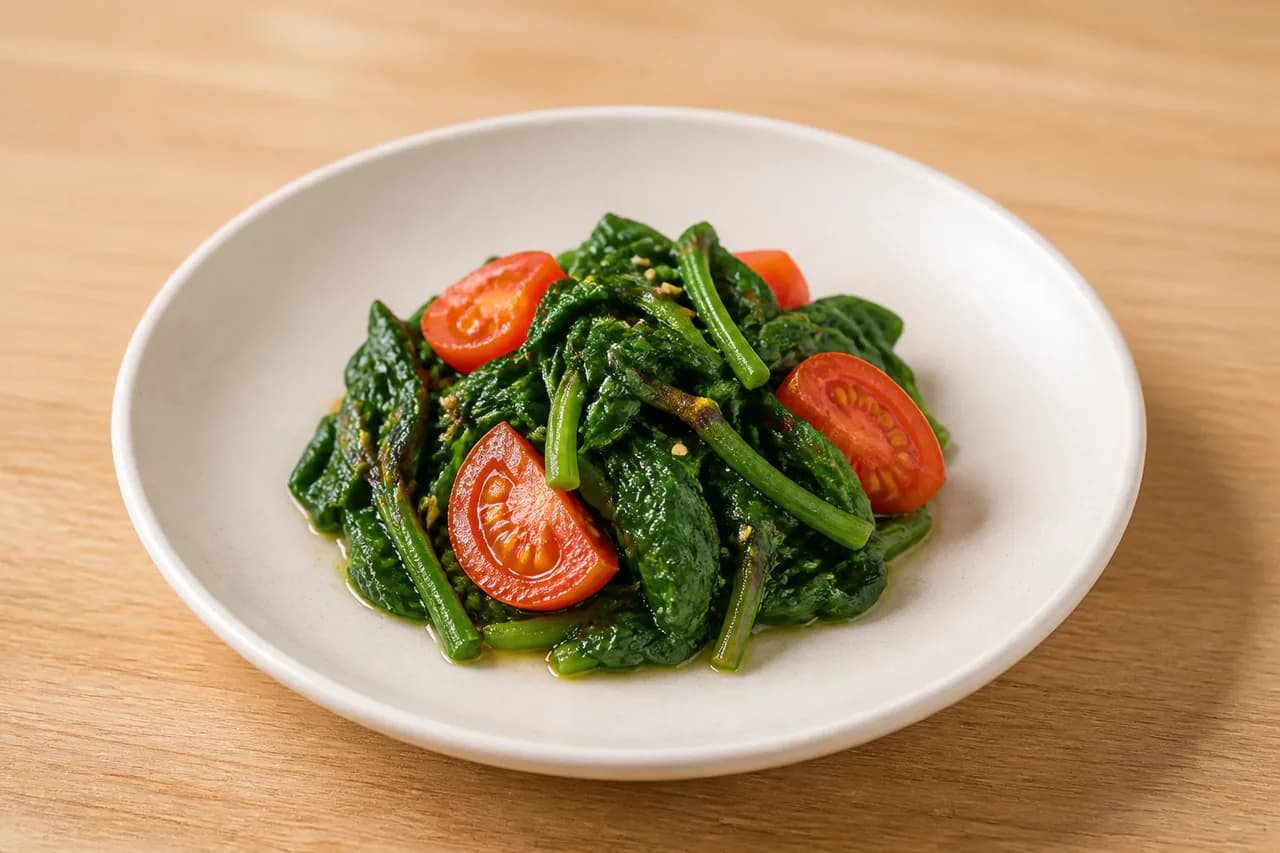 시금치토마토무침 완성 사진