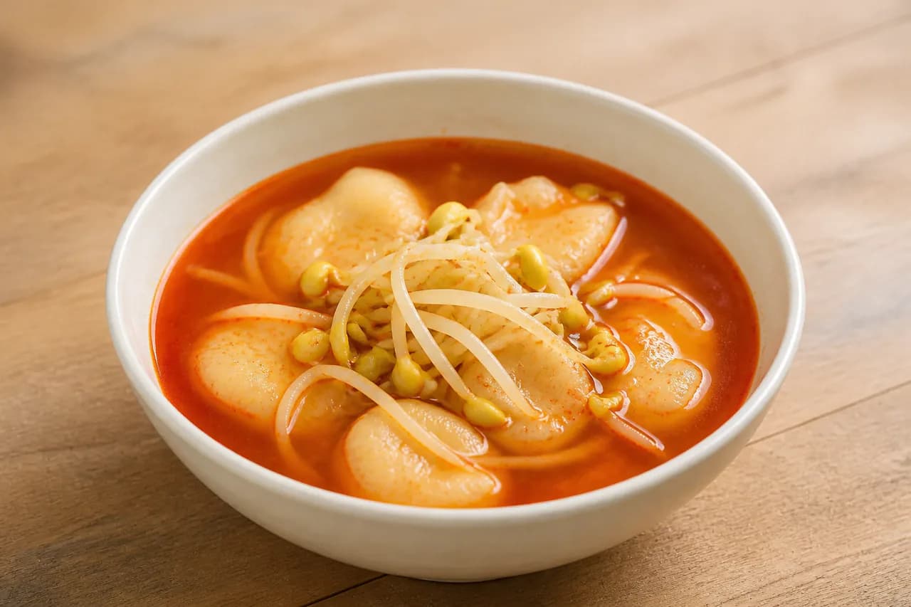 얼큰 콩나물 수제비 완성 사진